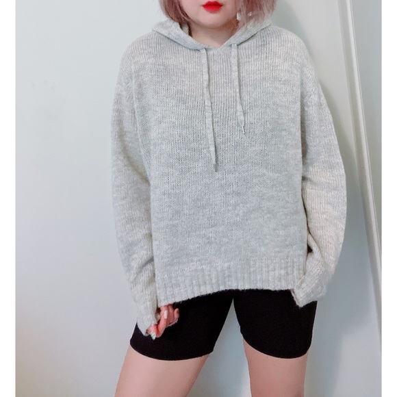 H&M Wool & Alpaca Blend Light Gray Hoodie - Picture 3 of 9